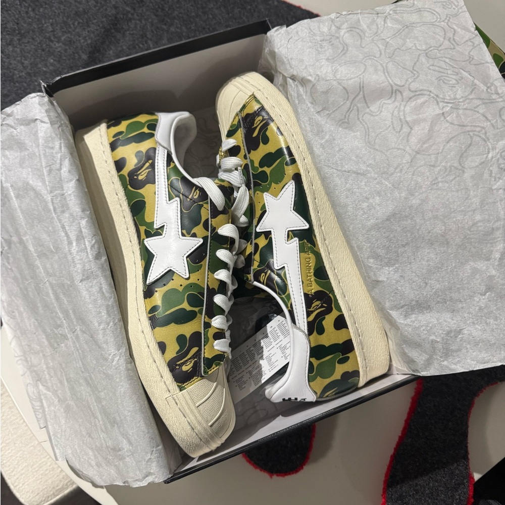Bape Green Camo Sneakers